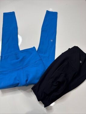 Lot of 2 Lululemon Align High-Rise Leggings Size 2 Black & Blue A040526